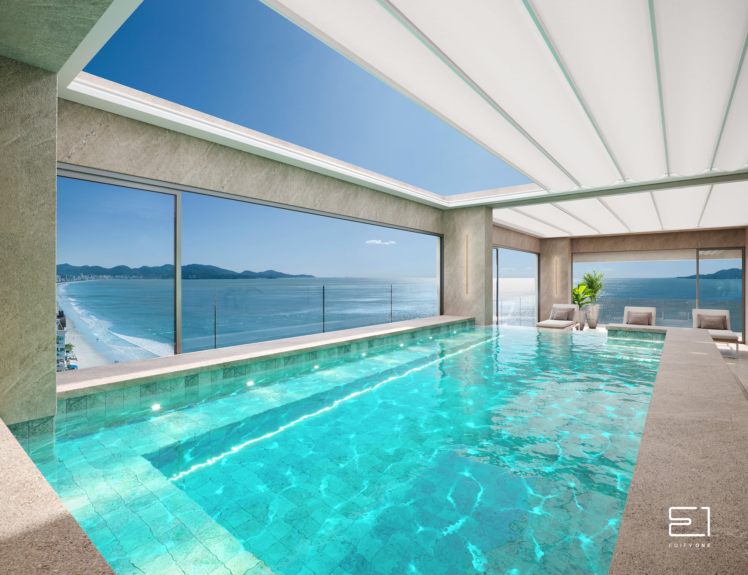 Piscina privativa da cobertura triplex do Edify One